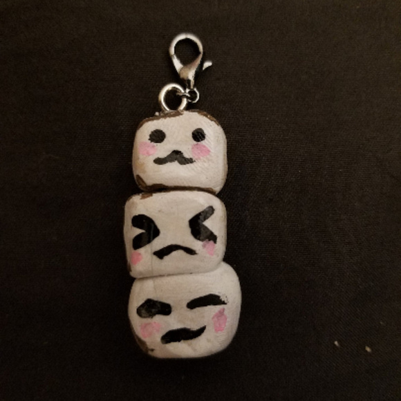 Set of 2 Hand Crafted Marshmallow Necklace/Choker Charms Cimes with 1 Cord - Picture 2 of 3